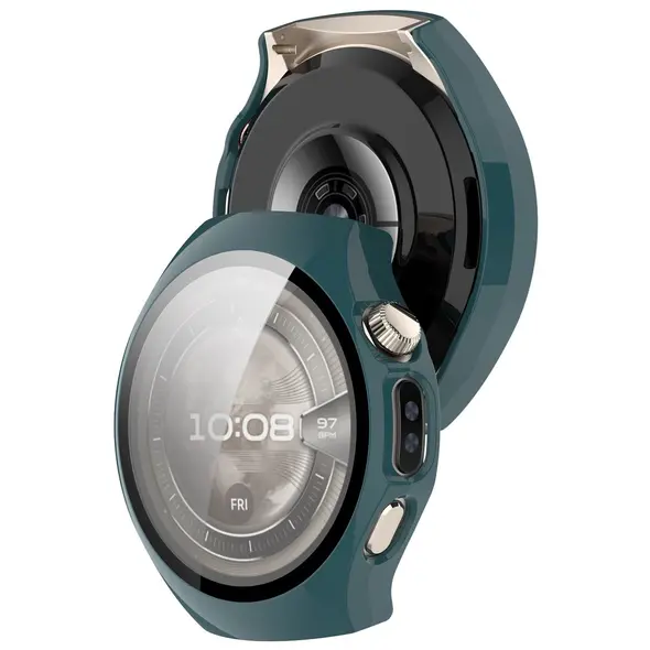 Etui ze szkłem do zegarka Bizon Case+Glass Watch do Huawei Watch 5 46mm zielone
