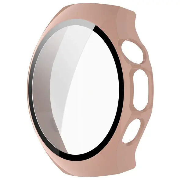 Etui ze szkłem do zegarka Bizon Case+Glass Watch do Huawei Watch 5 46mm różowe