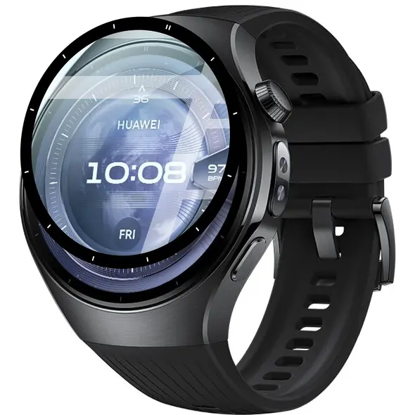 Szkło hybrydowe Bizon Glass Watch Edge Hybrid dla Huawei Watch 5 46mm czarne