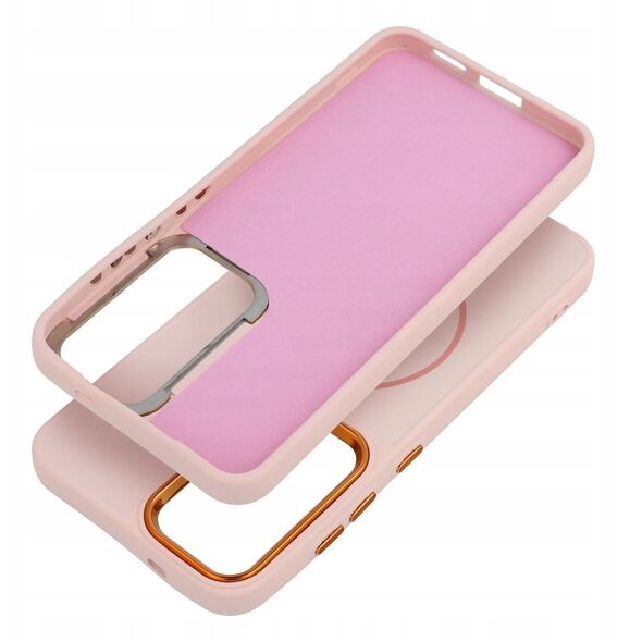 Θήκη FRAME MAG COVER συμβατή με MagSafe για SAMSUNG A36 ροζ πούδρα