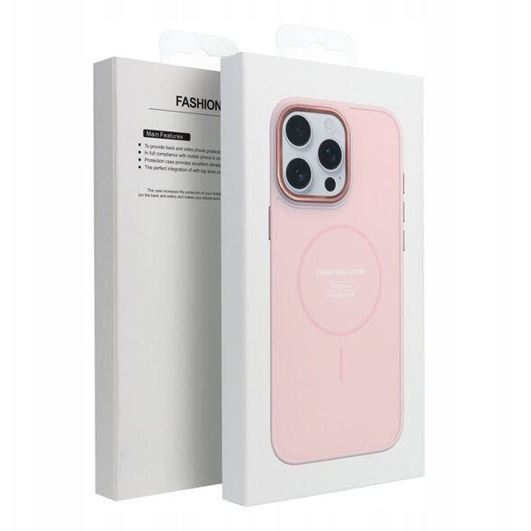 Θήκη FRAME MAG COVER συμβατή με MagSafe για SAMSUNG A36 ροζ πούδρα
