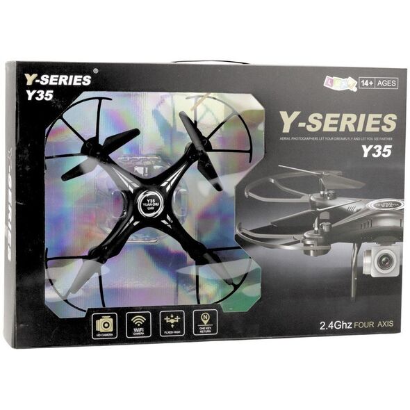 Dron Y-35 Zdalnie Sterowany Lekki Żyroskop Obrót 360 Czarny LEAN Toys