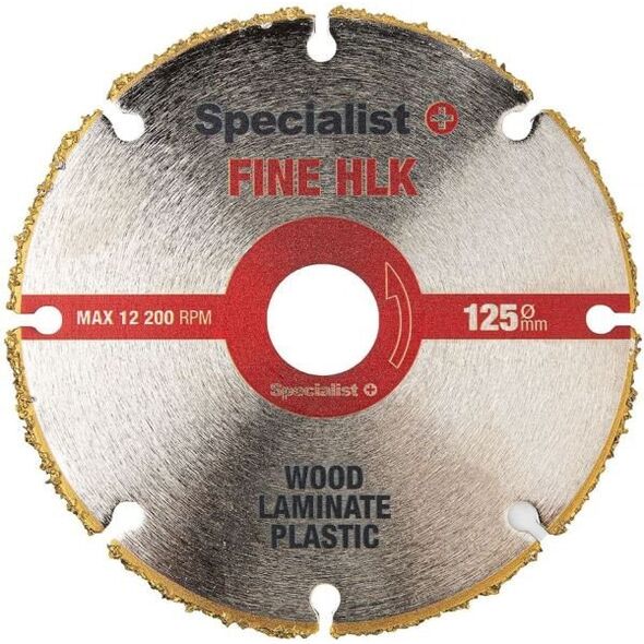 Παγκόσμιος δίσκος κοπής SPECIALIST+ Fine Hlk, για ξύλο, λαμινάτ, πλαστικό, μέταλλο, 125 mm