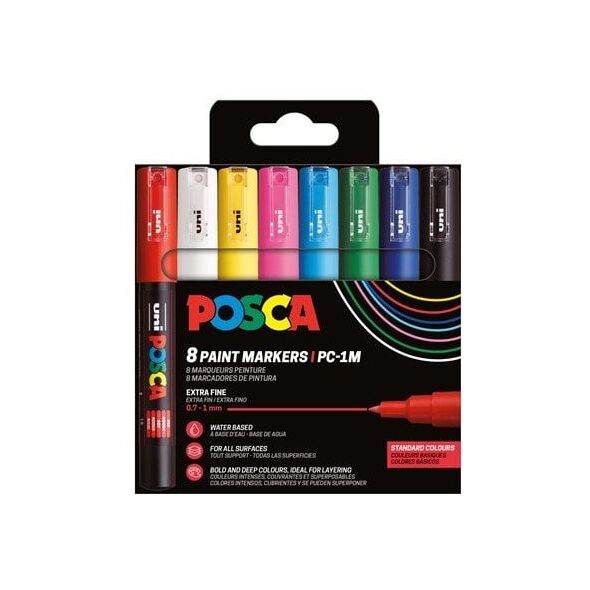 POSCA PC-1M 8τμχ σετ Βασικά Χρώματα