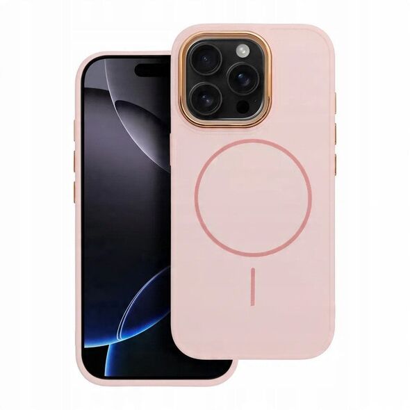 Θήκη FRAME MAG COVER συμβατή με MagSafe για IPHONE 15 PRO MAX ροζ πούδρα