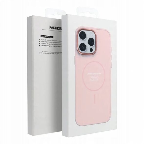 Θήκη FRAME MAG COVER συμβατή με MagSafe για IPHONE 15 PRO MAX ροζ πούδρα