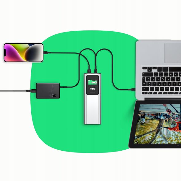 POWERBANK Greencell PowerPlay Ultra 25200mAh SZYBKIE ŁADOWANIE 140W 2x USB-C PD 1x USB-A