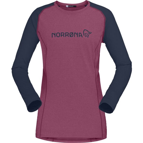 Γυναικεία μπλούζα ποδηλασίας Norrona Fjora Equaliser Lightweight LS - βιολετί χαλαζίας/ινδικό νυχτερινό