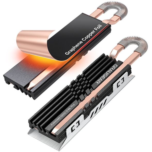 GRAUGEAR Αγωγός Θερμότητας Ψύκτρα SSD M.2 NVMe 2280 Γραφένιο-Χαλκός