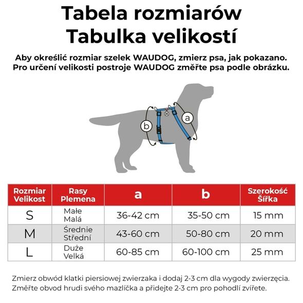 WAUDOG Re-Cotton Szelki Dla Psa Pomarańcz Adresówka QR M