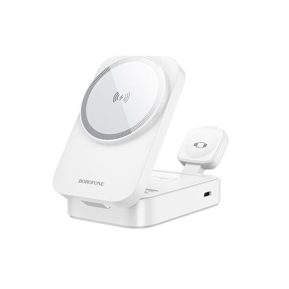 Ασύρματη Βάση Φόρτισης Μαγνητική 3 σε 1 Borofone BQ38 Sharp 15W Λευκό 6941991119538 6941991119538 έως και 12 άτοκες δόσεις