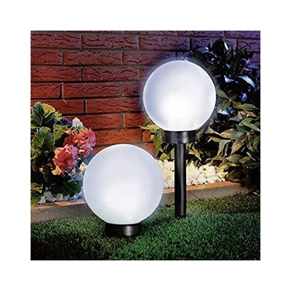 zakupytv.net 2x LAMPA SOLARNA OGRODOWA BIAŁA KULA BIAŁY LAMPY LED