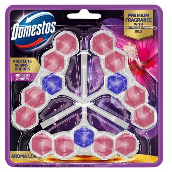 DOMESTOS Ταμπλέτα Τουαλέτας Aroma Lux Λάδι Ιβίσκου & Άγρια Μούρα 2 x 55 g