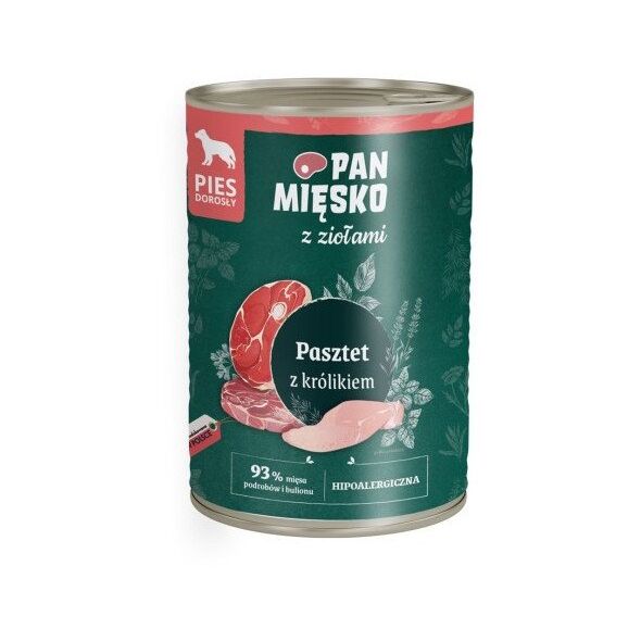 Pan Mięsko Pasztet z królikiem i ziołami karma mokra dla psa 400g