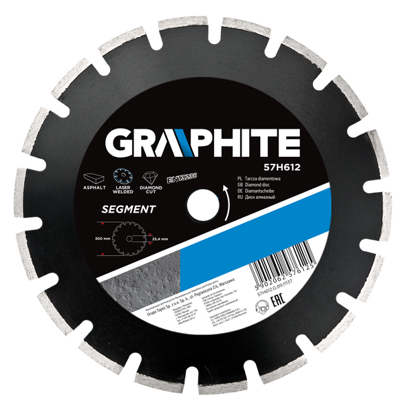Graphite Tarcza diamentowa segmentowa 300x25,4mm 57H612