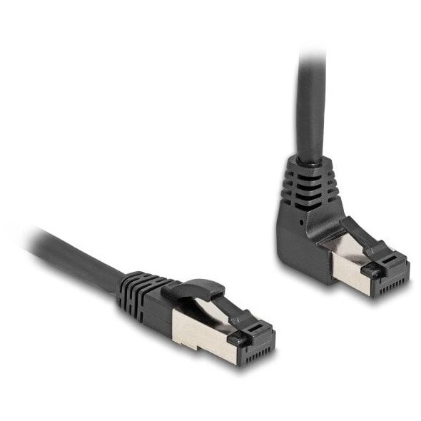 DeLOCK Kabel sieciowy RJ45 Cat.8.1 S/FTP w dół pod kątem 90/prosty 2 m czarny