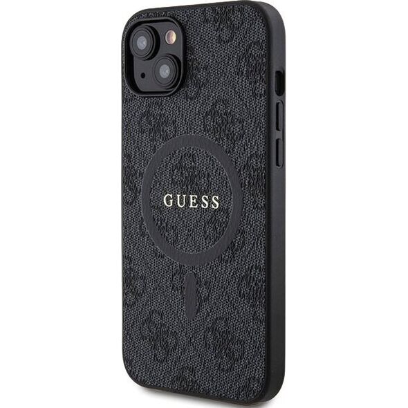 Guess Guess GUHMP15SG4GFRK iPhone 15 / 14 / 13 6.1" czarny/black hardcase 4G Collection Leather Metal Logo MagSafe