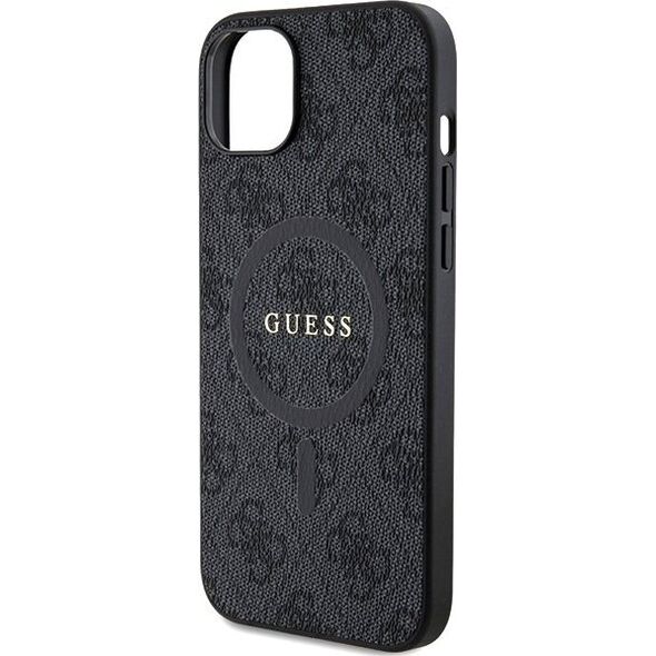 Guess Guess GUHMP15SG4GFRK iPhone 15 / 14 / 13 6.1" czarny/black hardcase 4G Collection Leather Metal Logo MagSafe