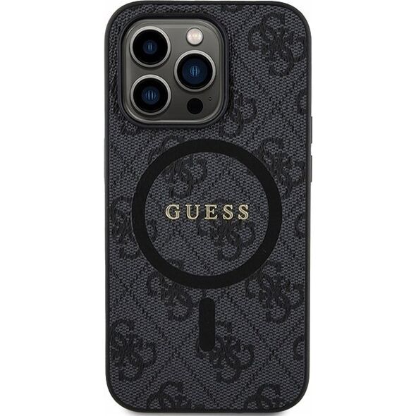 Guess Oryginalne Etui GUESS Hardcase GUHMP14XG4GFRK do iPhone 14 Pro Max (Kompatybilny z Magsafe / 4G Ring classic logo / czarny)