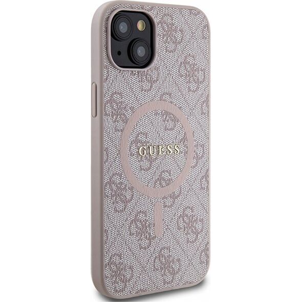 Guess Oryginalne Etui GUESS Hardcase GUHMP14SG4GFRP do iPhone 14 (Kompatybilny z Magsafe / 4G Ring classic logo / różowy)
