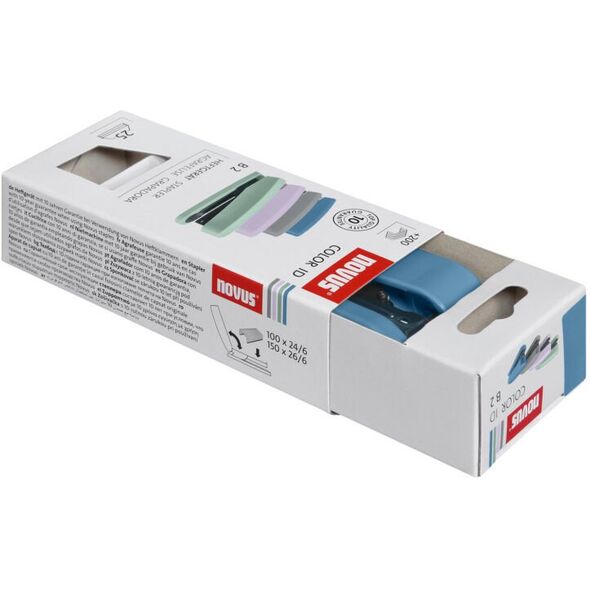 Zszywacz Novus B2 ColorID (+ zszywki) niebieski