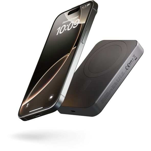 ZENS Slim Qi2 Aluminium Powerbank - magnetyczny powerbank 10000 mAh kompatybilny z MagSafe i Qi2 (black)