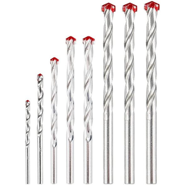 Zestaw wierteł do betonu: 3, 4, 5, 6, 7, 8, 9, 10 mm, zestaw 8 szt.