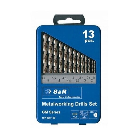 Drill bit set SR 107809130, 1.5-6.5mm 13pcs.
