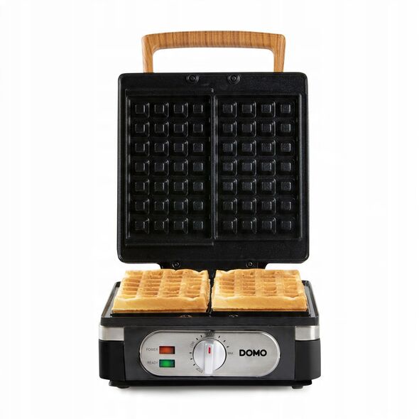 DOMO DO9275W Gofrownica, 1400W, 2 duże gofry, regulacja temperatury, czarna