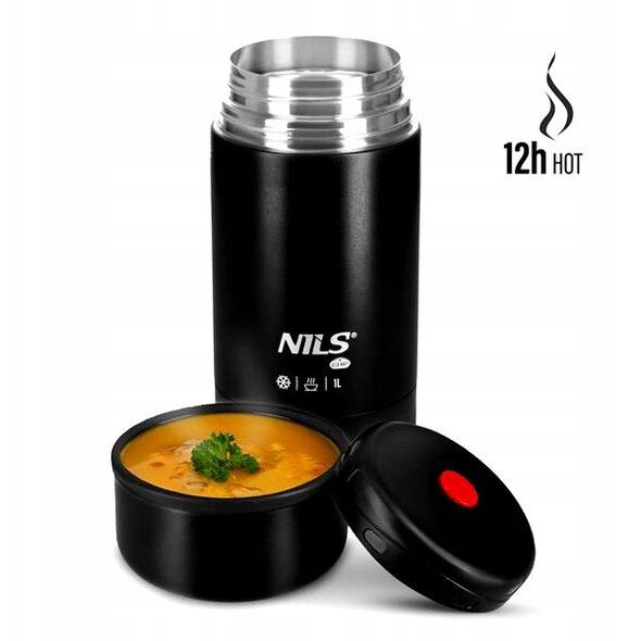 Θερμός φαγητού 1000ML μαύρο Nils Extreme
