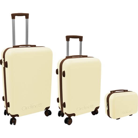 Σετ βαλίτσες 3 τεμ. 60L (42x25x64cm) + 43L (36x23x56cm) + 15L (24x17x33cm) λευκό 8000303316374