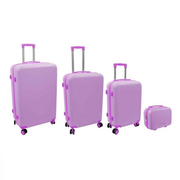Σετ βαλίτσες 4 τεμ. 98L (48x29x75cm) + 60L (42x25x64cm) + 43L (36x23x56cm) + 15L (24x17x33cm) ροζ 8000303316404