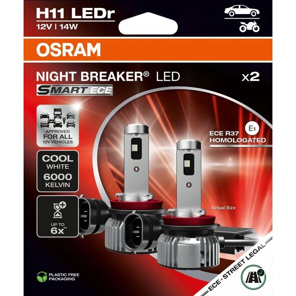 Osram Night Breaker LED Smart H11 ECE godkendt - Sæt