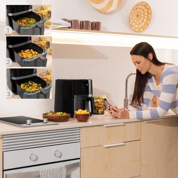 Frytkownica beztłuszczowa Cecotec Cecofry Full InoxBlack 5500 Connected Pack air fry
