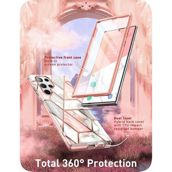 Etui Supcase Cosmo Samsung Galaxy S23 Ultra Marble Pink