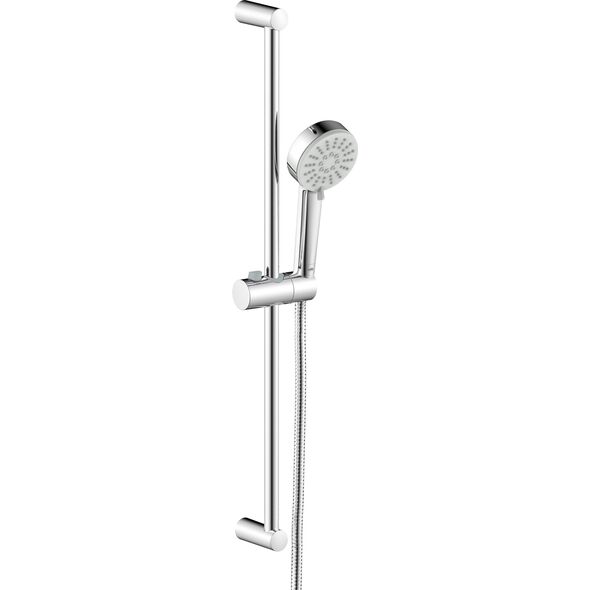Σετ ντους ORAS LINEA, στήριγμα, σωλήνας 150 cm, κεφαλή ντους 3 λειτουργιών, χρώμα χρωμίου.