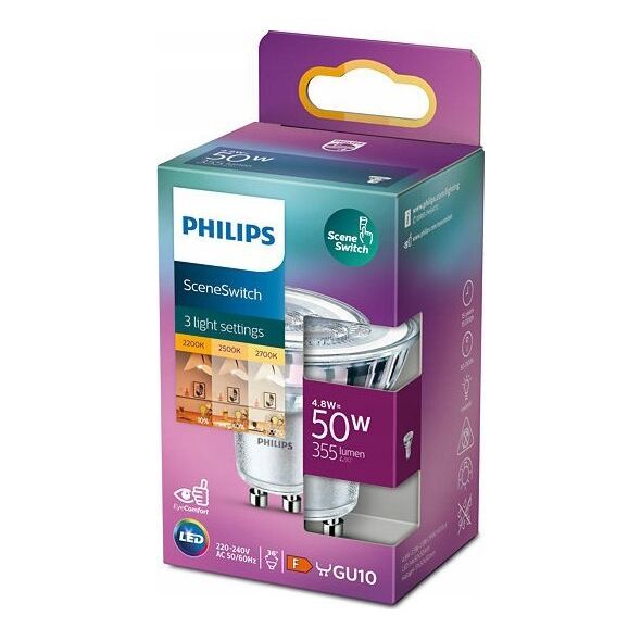 Philips Philips 8719514307780, 4.8 W, 50 W, GU10, 355 lm, 15000 h