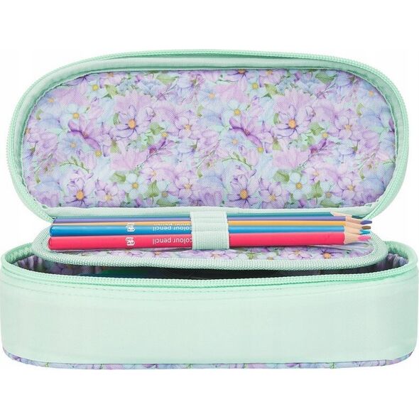 Piórnik Piórnik z klapk± Flowers zielony OXFORD