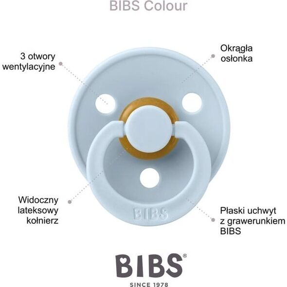 BIBS COLOUR 2-PACK IVORY & SAGE L Smoczek Uspokajający kauczuk Hevea