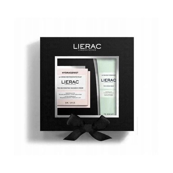 Rinkinys: drėkinamasis gelinis kremas - kaukė Lierac Hydragenist, 50 ml + šveičiamoji kaukė, 75 ml