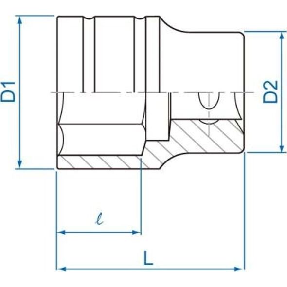 King Tony NASADKA KRÓTKA 1/2" 39mm x 48mm, 6-kąt. Cr-v King Tony