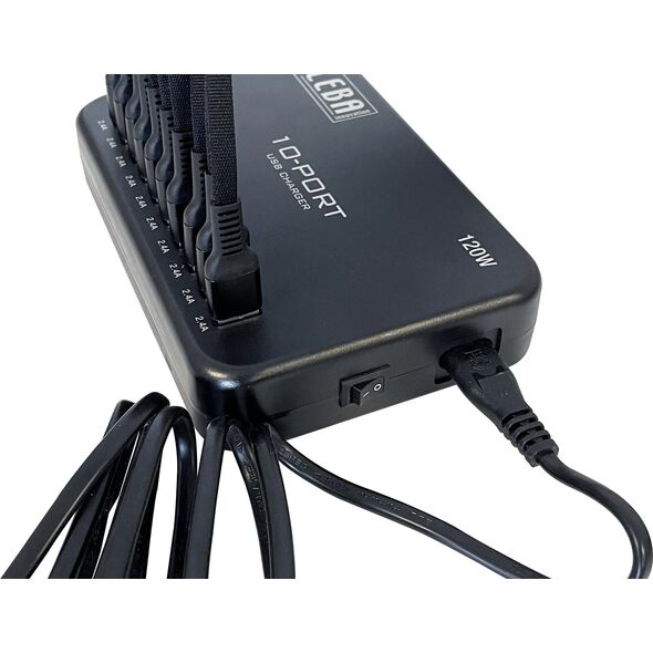 Leba NoteCharge 10 Ports, USB-A (Schuko plug), 12 watts διαθέσιμα ανά συσκευή, USB 2.0, Εσωτερικός, USB, 5 V, 1.5 m, Μαύρο