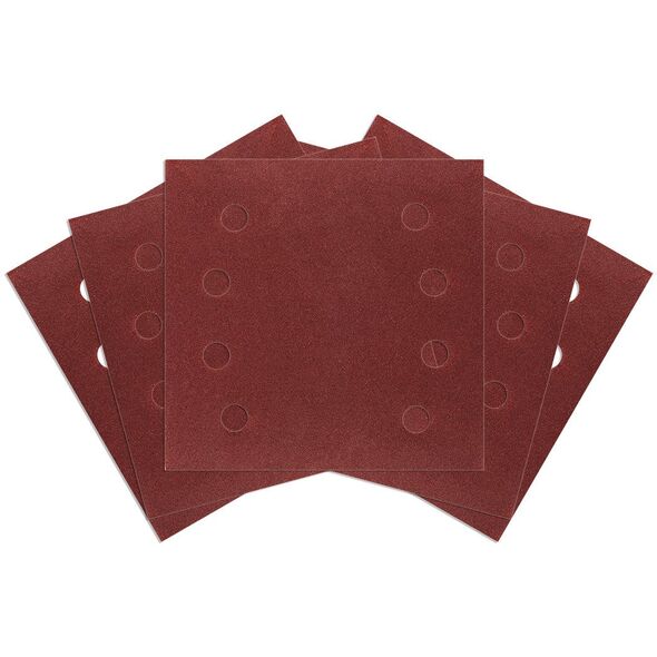 Papiery ścierne na rzep, kwadrat 113 x 113 mm, P120, 5 szt., z 8 otworami do 04-623