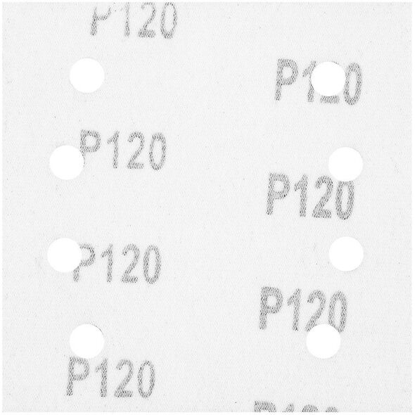 Papiery ścierne na rzep, kwadrat 113 x 113 mm, P120, 5 szt., z 8 otworami do 04-623