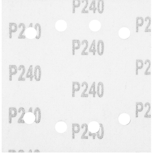 Papiery ścierne na rzep, kwadrat 113 x 113 mm, P240, 5 szt., z 8 otworami do 04-623