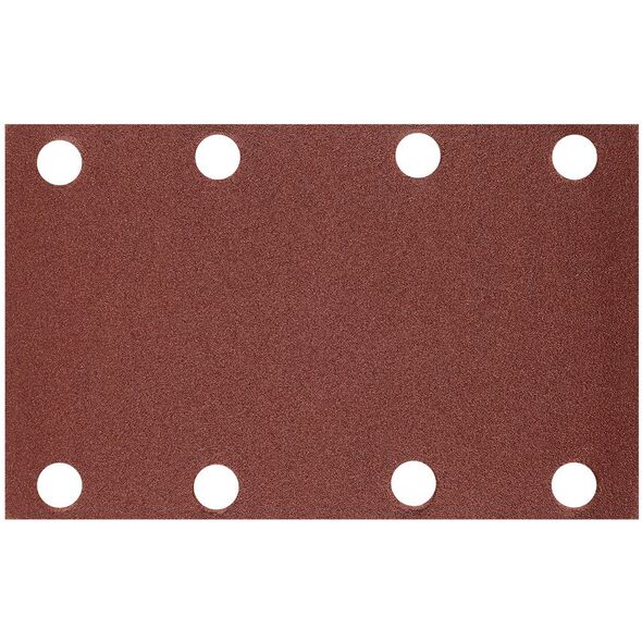 Papiery ścierne na rzep, prostokąt  80 x 130 mm, P240, 5 szt., z 8 otworami do 04-623
