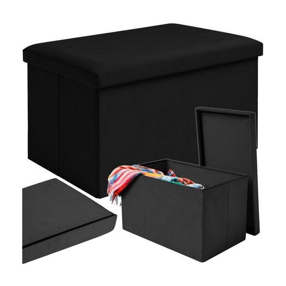 Pufa welurowa czarna 60x30x30 cm Ruhhy 25995