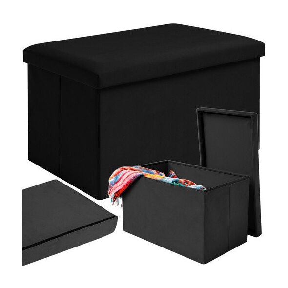 Pufa welurowa czarna 60x30x30 cm Ruhhy 25995