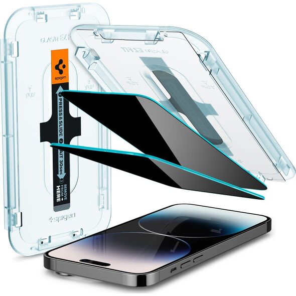 Spigen Spigen Glass EZ Fit Privacy 2 Pack - iPhone 14 Pro