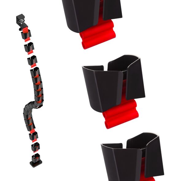 Organizer kabli / maskownica do biurka Nano RS, 1345mm, czano czerwony, RS125